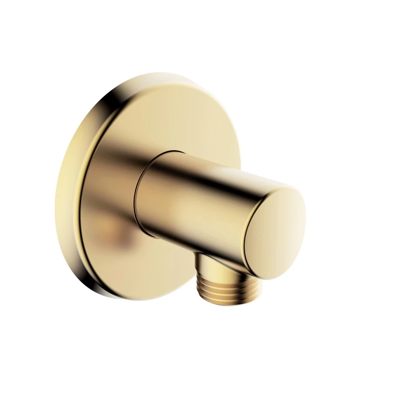 Bristan Round Shower Wall Outlet with 1/2" Shower Hose Connector, Secure Fixing Components, Brushed Brass Finish