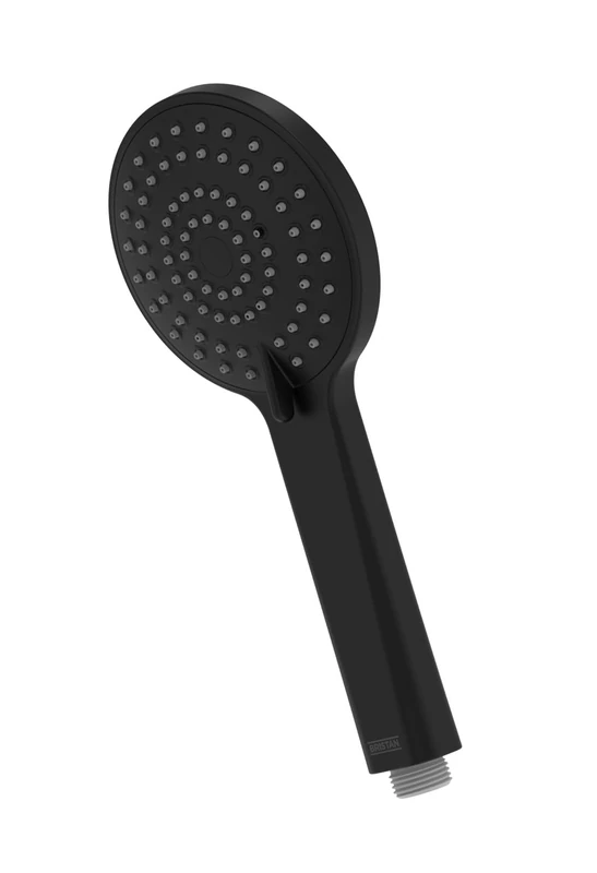 Bristan Round 3-Function Shower Handset, Easy Clean Nozzles, Black Finish