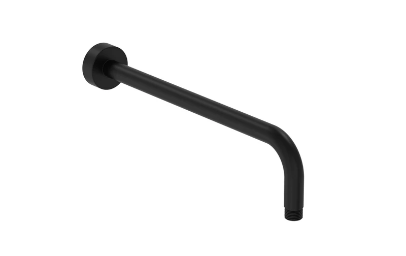 Bristan Round 370mm Wall Mounted Shower Arm, Stainless Steel Construction, Secure Fixing Components, Black Finish