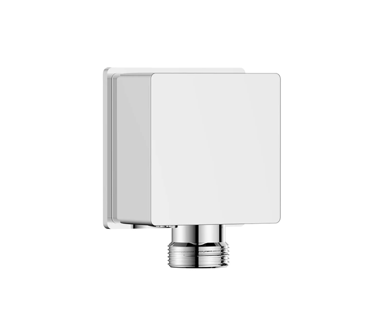 Bristan Square Wall Outlet with 1/2" Shower Hose Connector, Secure Fixing Components, Chrome Finish