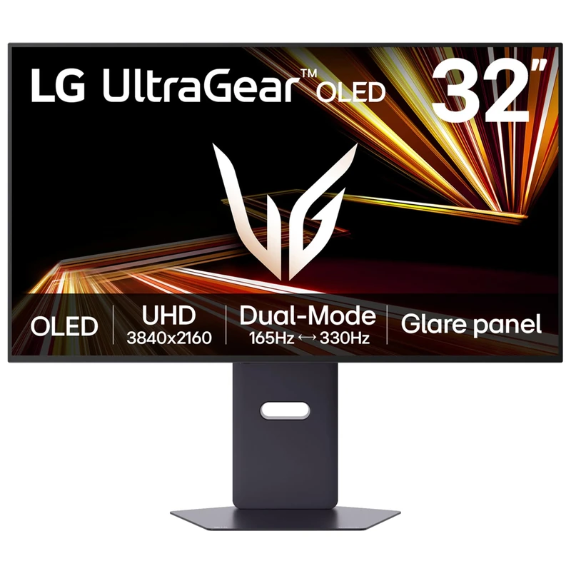 LG UltraGear OLED GX8 Gaming Monitor 32GX850A-B, 4K UHD, 32 inch Glare panel, Dual mode 165Hz - 330Hz, 0.03ms, HDR 400 True Black, NVIDIA G-Sync compatible & AMD FreeSyncPro, DP, HDMI 2.1,Black