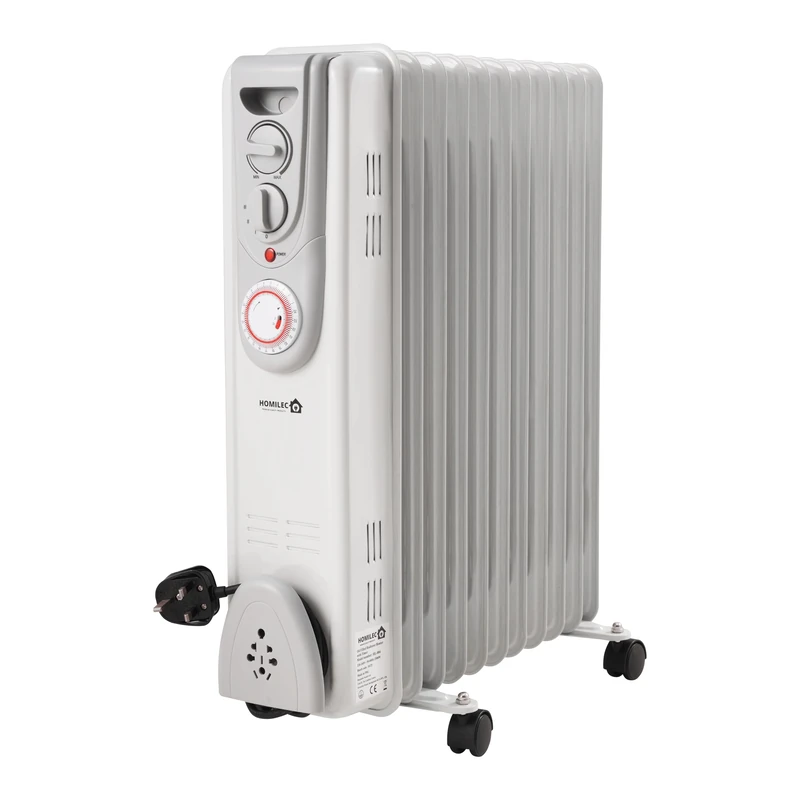 HOMILEC Oil Filled Radiator Heater, 11 Fin, 2500W Portable Electric Heater with 3 Power Settings, Adjustable Temperature Control, 24 Hour Timer, Thermal Safety Cut Off