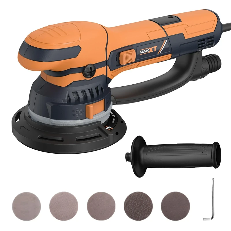 MAXXT 800W Dual-Mode Orbital Sander: Coarse & Fine Mode Switching/High-Efficiency Dust Extraction / 6-Speed Control (3300-7400RPM) — for Car Paint Restoration, Metal Sanding, and Wood Finishing