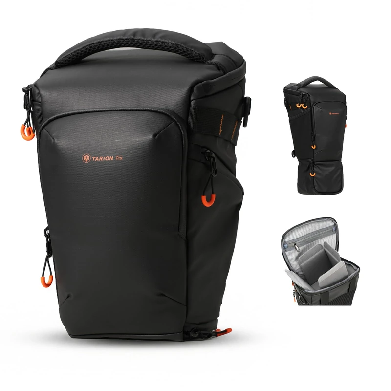 TARION DSLR Small Camera Bag - Expandable SLR Sling Bag Case with Detachable Strap & Waterproof Raincover (TriadPack)