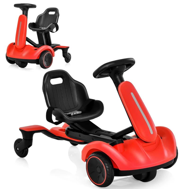 GYMAX 6V Kids Ride On Car, Electric Go Kart (Red, without LED Lights)