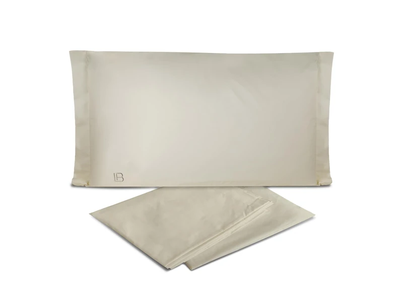 hermet Laura Biagiotti Plain 100% Cotton Percale Double Bed Sheet Set, 4-Piece Set, Top Sheet + Fitted Sheet + 2 Pillowcases