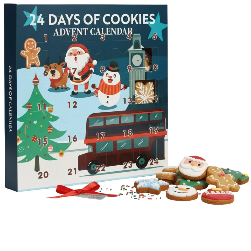 Biscuit Advent Calendar 2025 Kids Girls Boys | 24 Days of Christmas Cookies | Individually Wrapped Biscuits Gift Set | Xmas Gifts for Kids Women Men| Unusual Unique Food Christmas Calendars