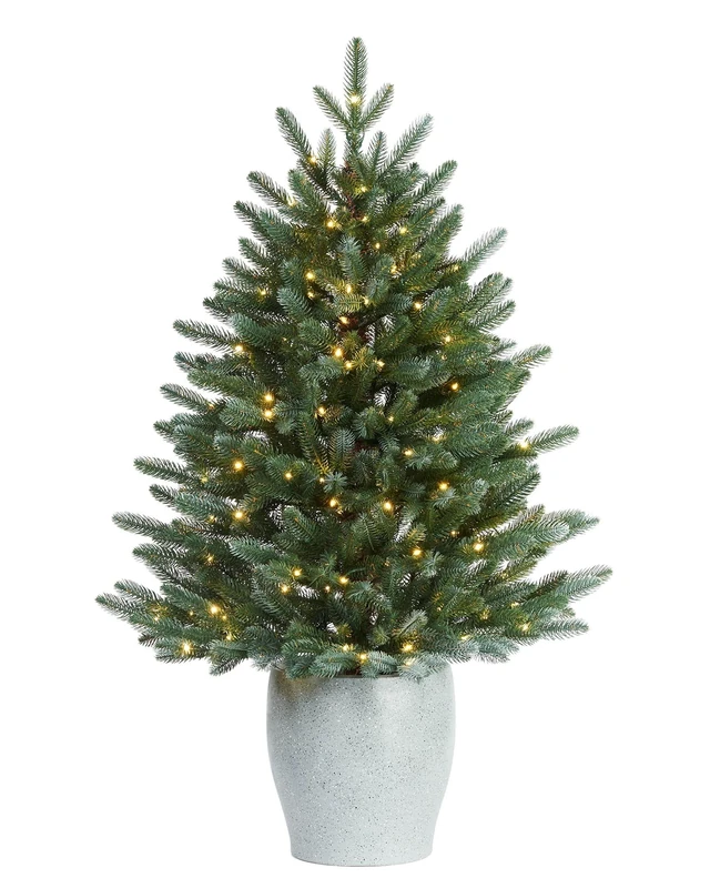 Pre-Lit Frosted Potted Christmas Tree, 3.5 ft