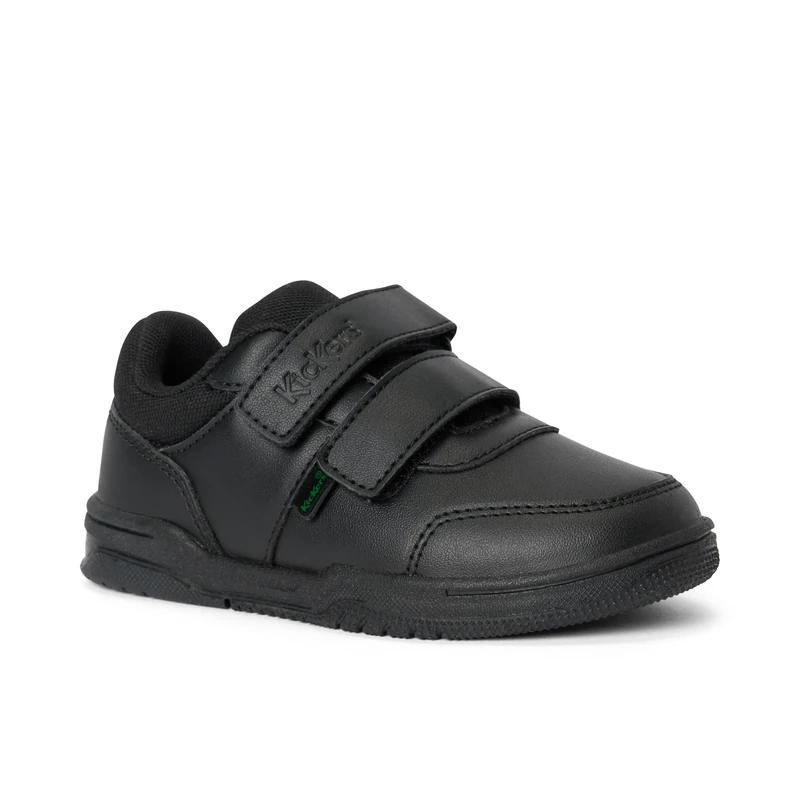 Kickers Unisex Mervan School Shoes, Easy Fasten Strap, Black, 6 UK