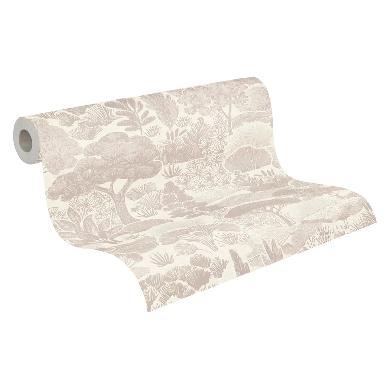 A.S. Création Non-Woven Wallpaper with Trees in Grey, White – Floral Wallpaper 10,05 m x 0,53 m White – 791852 - Image 1