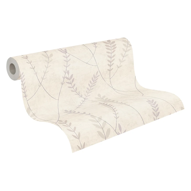 A.S. Création Non-Woven Wallpaper with Leafy Vine Motif in Grey – Textured Floral Wallpaper 10,05 m x 0,53 m – 791464