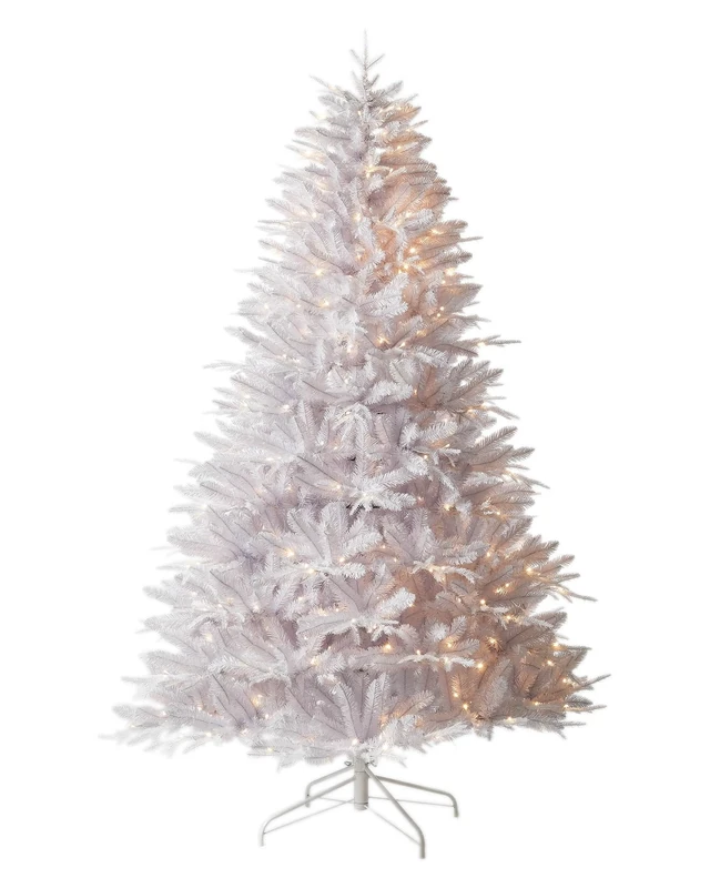 Pre-Lit Mixed Pine White Christmas Tree, 8 ft