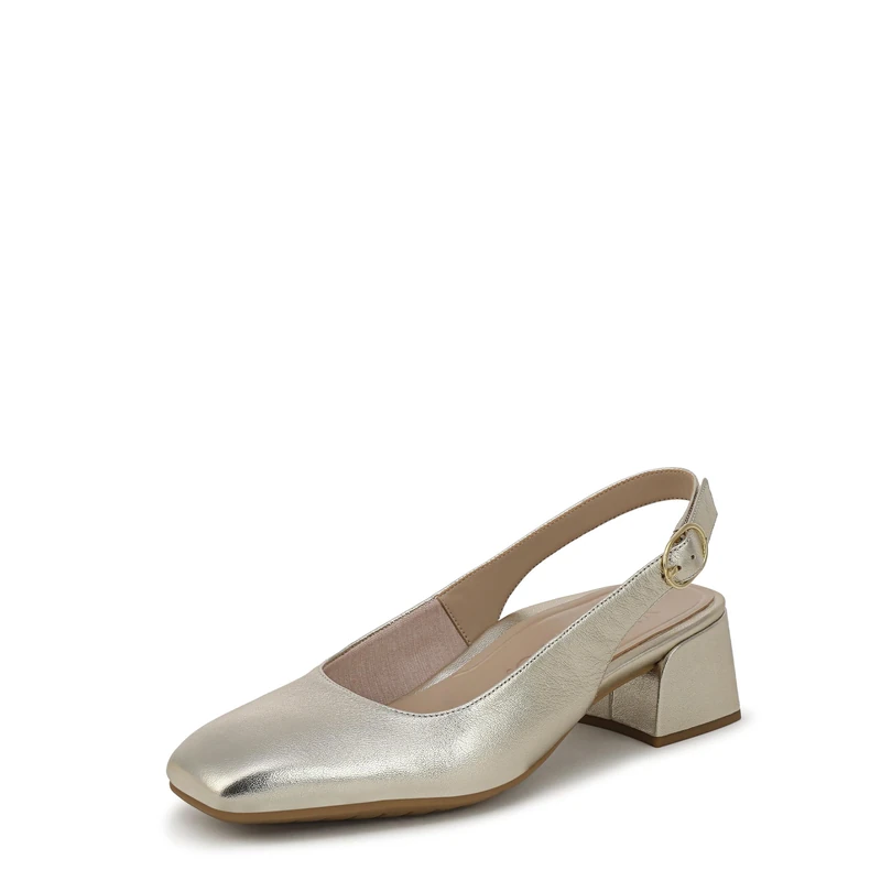 Vionic Women's Reyes Slingback Heels, Gold Metallic Leather, Medium Fit, UK 8 - Image 1