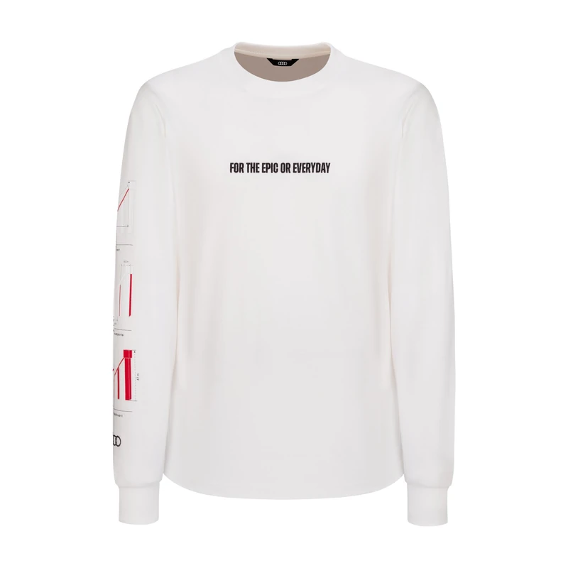 Audi Kaipola 86 Unisex Long-Sleeved Shirt, White, Size S, Oversized, 100% Cotton, for The Epic or Everyday - Image 1