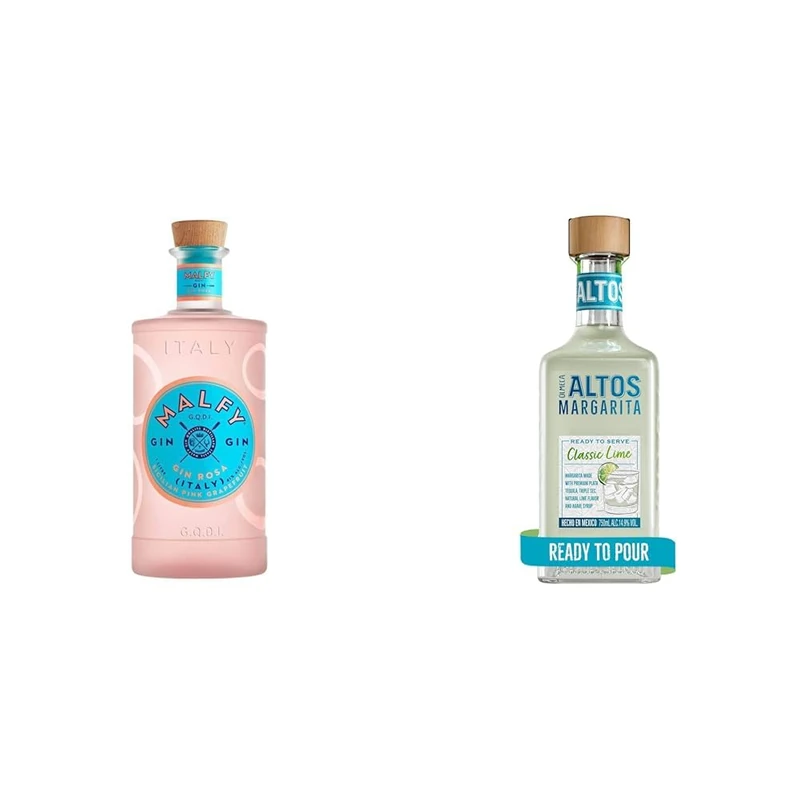 Malfy Rosa Pink Grapefruit Gin 70cl & Altos Strawberry Margarita 750ml Ready to Serve Bundle