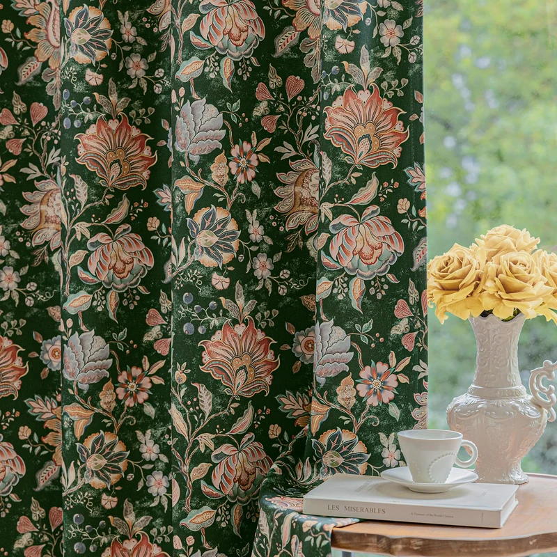 FMFUNCTEX 100% Blackout Emerald Green Curtains 84 Inch Grommet 2 Panels