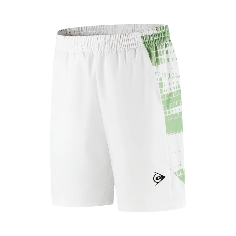 DUNLOP Men’s Game Shorts 6 Inch – White/Fair Green | Performance Tennis/Padel Shorts