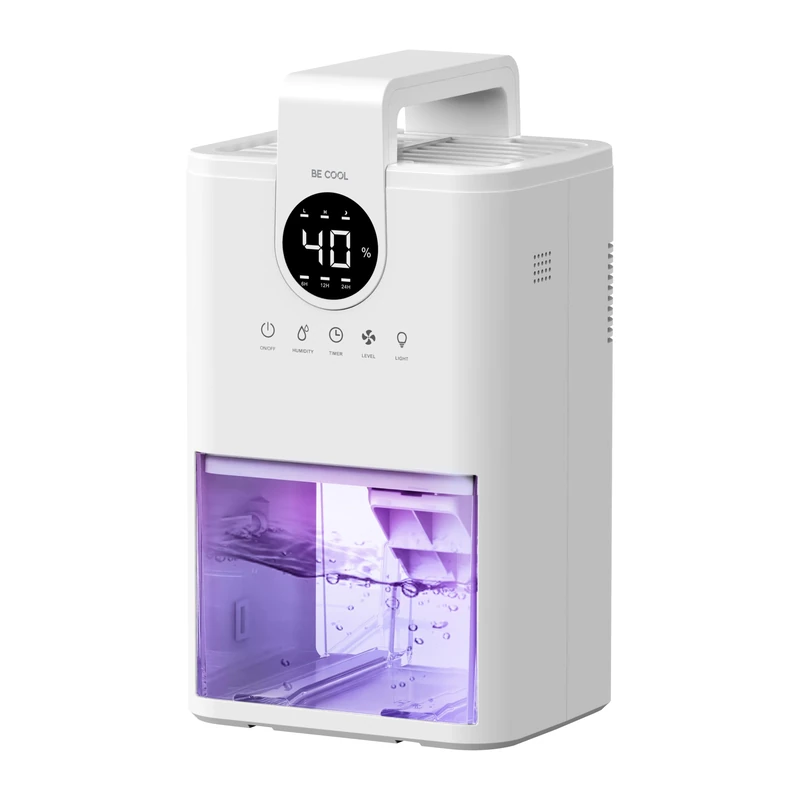 BE COOL Compact Mini Dehumidifier with 1L Tank & LED Night Light, Quiet Dehumidifier with Timer, 3 Modes & Auto Stop, Ideal for Bedroom, Bathroom & Small Rooms - Image 1