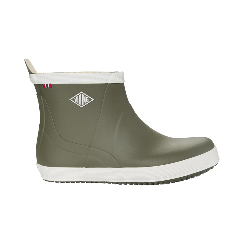 Viking Unisex Seilas Heritage LowRain Boot, Olive Eggshell, 9 UK
