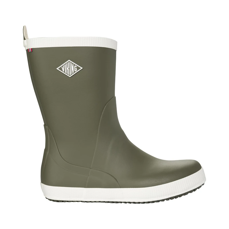 Viking Unisex Seilas Heritage Rain Boot, Olive Eggshell, 4 UK