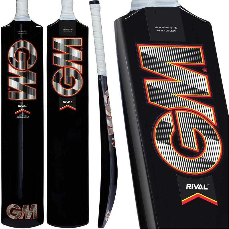 GM | Rival Soft Ball Fibreglass Cricket Bat | Softball or Tapeball | Lightweight Plastic Design | Soft Feel Grip | Size Mens SH Full Size | Gunn & Moore - Image 1