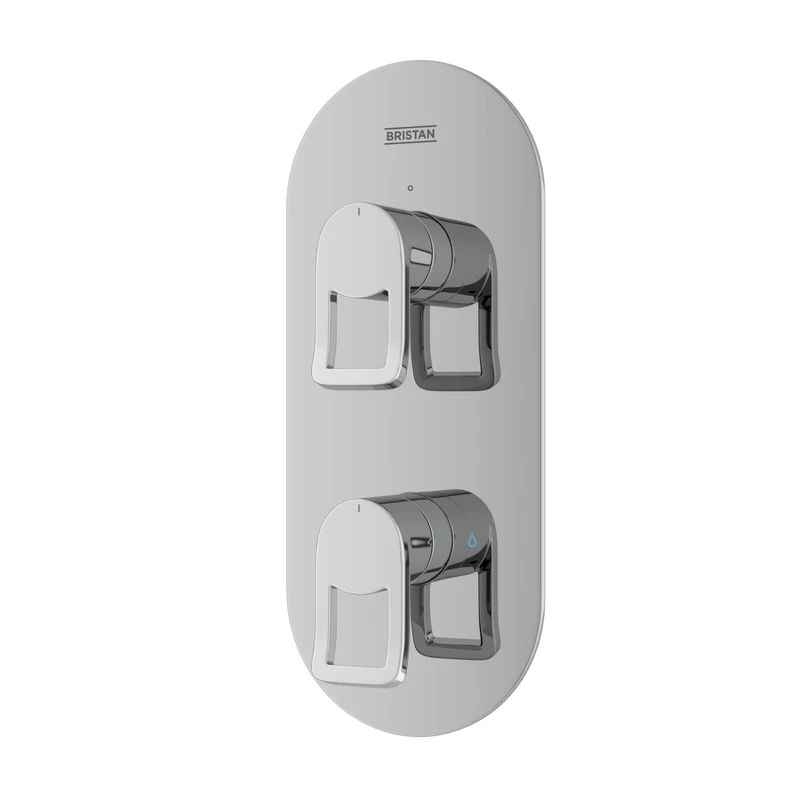 Bristan Saffron Shower Mixer Valve with Dual Control and Two Outlets, Chrome Finish