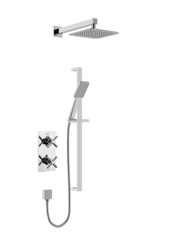 Bristan Cruzar Thermostatic Shower Mixer with Safe Touch Technology and Two Outlets, Chrome Finish
