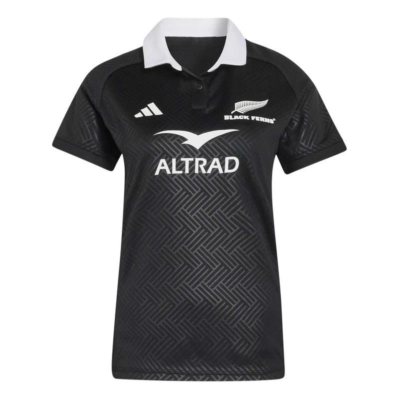 adidas Women's Black Ferns Home Jersey Women Shirt, All Black, S