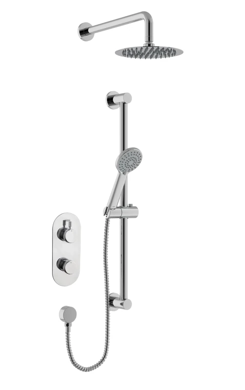 Bristan Molida Thermostatic Shower Mixer with Safe Touch Technology and Two Outlets, Chrome Finish