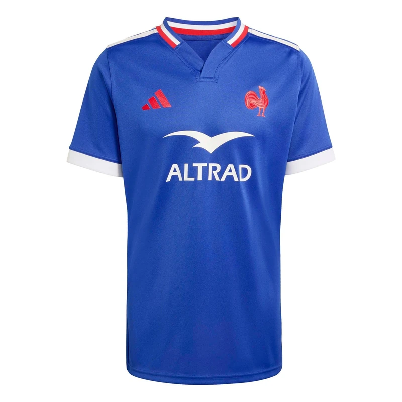 adidas Men's France Rugby Home Replica Jersey Shirt, semi Lucid Blue, M