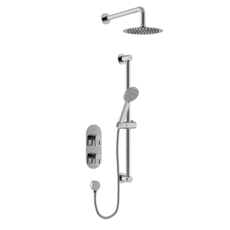 Bristan Saffron Thermostatic Shower Mixer with Easy-Clean Handset and Three Outlets, Chrome Finish