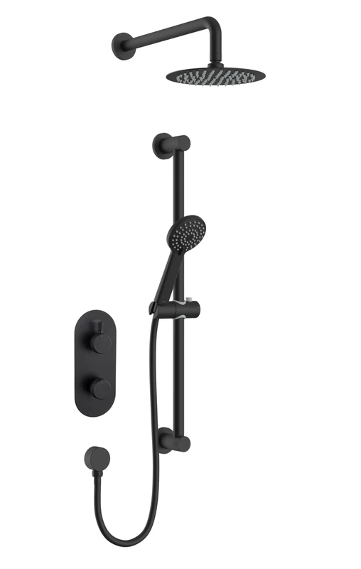 Bristan Molida Thermostatic Shower Mixer with Safe Touch Technology and Two Outlets, Black Finish