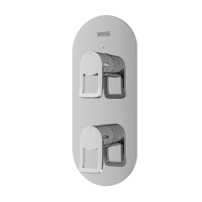 Bristan Saffron Shower Mixer Valve with Dual Control and Two Outlet Diverter, Chrome Finish