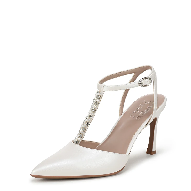 Naturalizer Women's Astrid-Pearl Dress Heels, Warm White Pearl, Wide Fit, UK 7