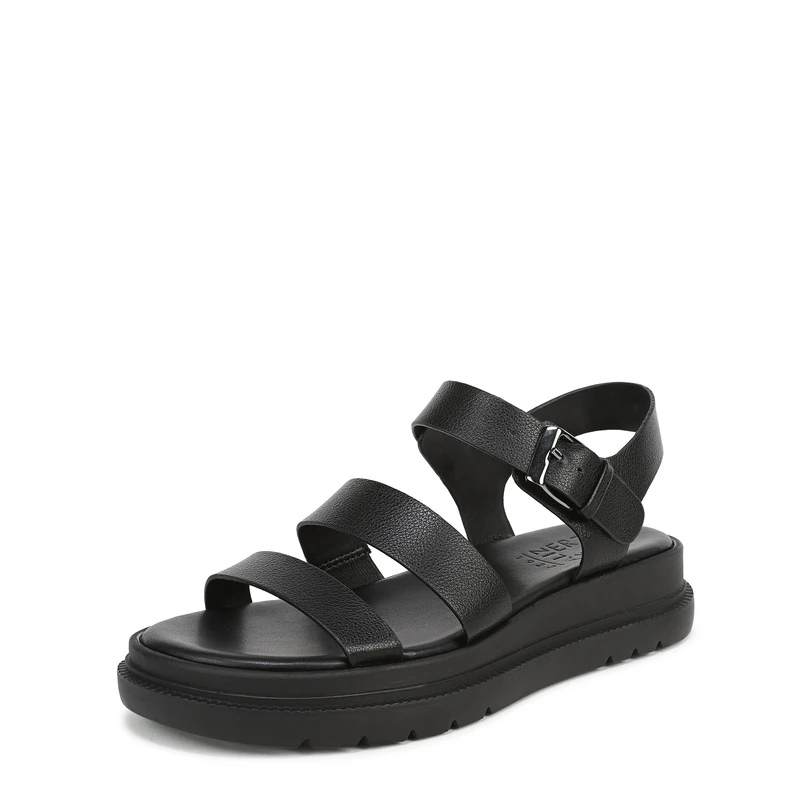 Naturalizer Women's Avenue Flat Sandals, Black, Wide Fit, UK 8
