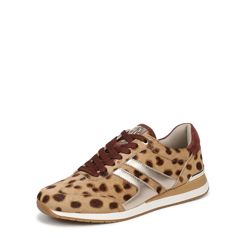 Naturalizer Women's Lorena Lace-Up Trainers, Leopard Print Leather, Wide Fit, UK 8
