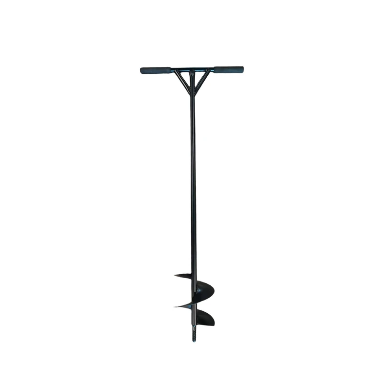 Relaxdays Manual Earth Auger, 150 mm, fence building & planting hole drilling, non-slip T-handle, steel, black
