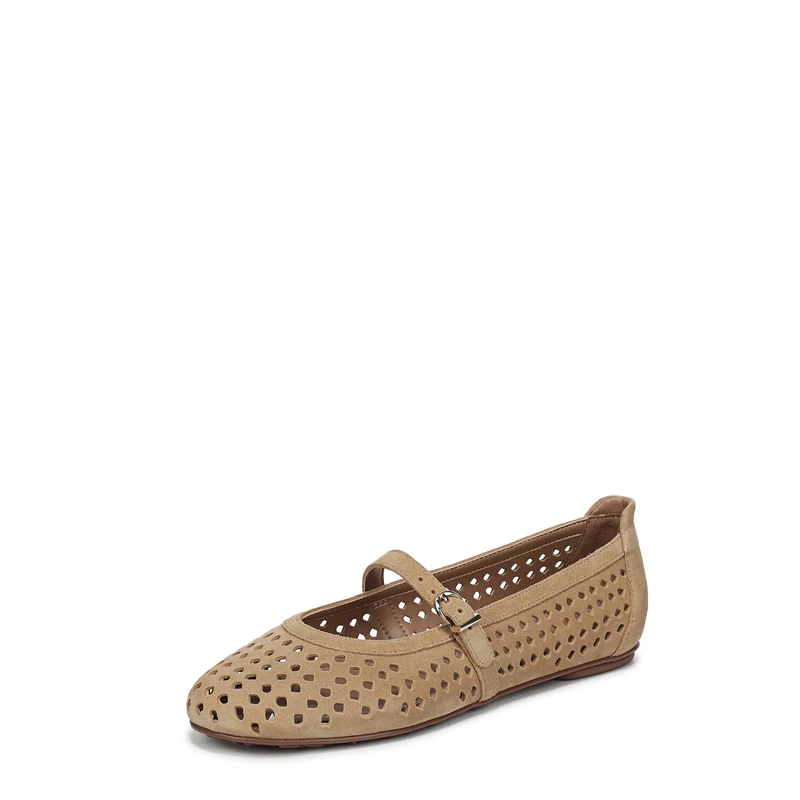 Naturalizer Women's Aria-Perf Mary Jane Flats, Dune Tan Suede, Wide Fit, UK 6 - Image 1