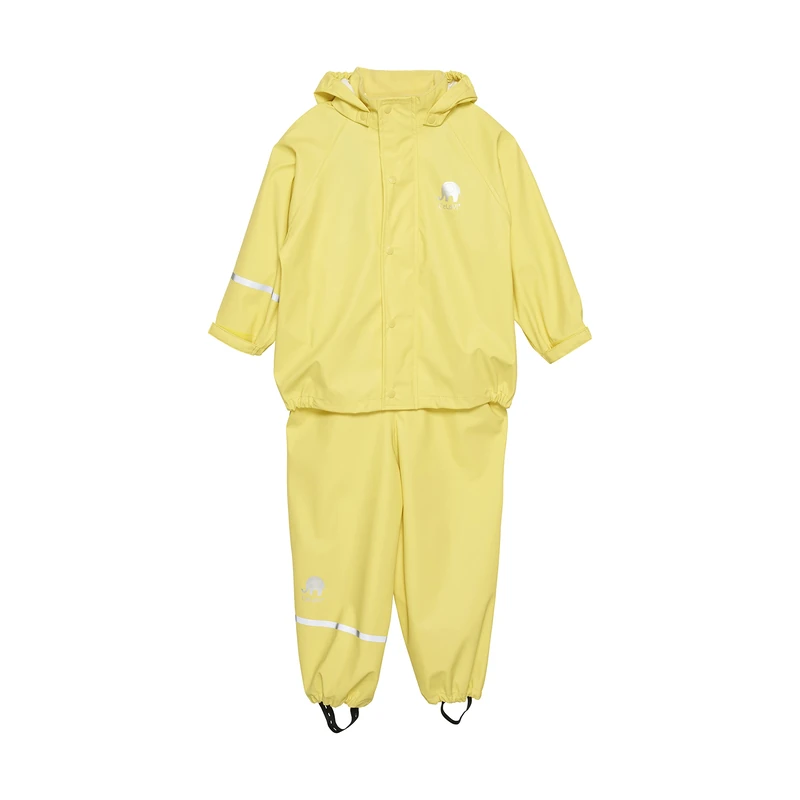 CeLaVi Kids 100% Waterproof Rain Gear Boys Girls Rain Suit – PU Rain Jacket & Pants Set, Windproof, Reflective Stripes, Outdoor Play Rainwear, Sundress, 160