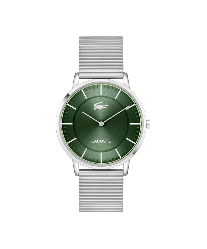 Lacoste Two Hand Quartz Movement Watch for Men CROCORIGIN Collection with Silver Stainless Steel Bracelet - 2011474