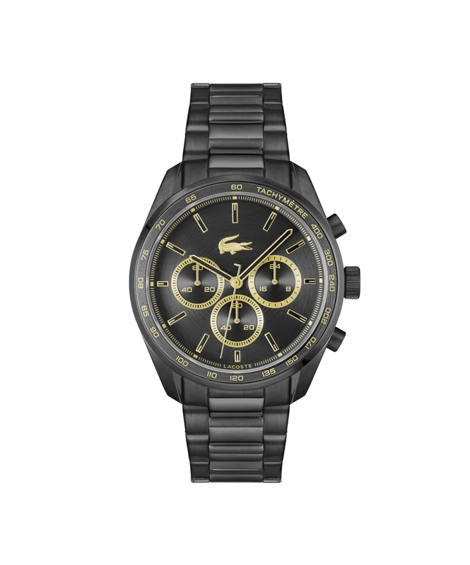 Lacoste Chronograph Quartz Watch for Men Boston Collection with Black Stainless Steel Bracelet - 2011476