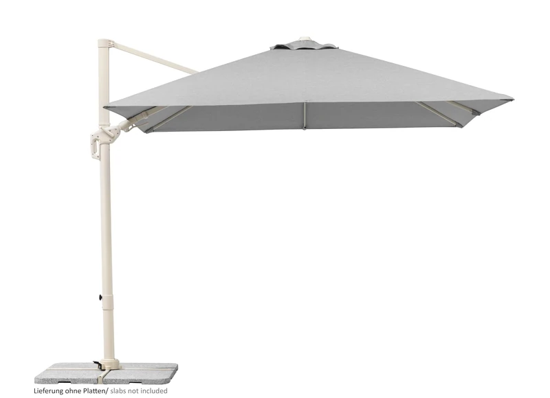 Schneider, Rhodes Twist Comfy parasol, greige, 300 x 300 cm, aluminum-steel frame, 100% polyester canopy - Image 1
