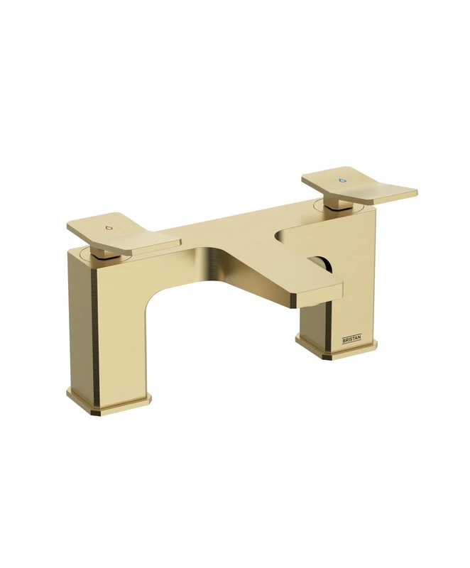 Bristan Tangram Bathroom Taps, Brushed Brass Bath Filler tap