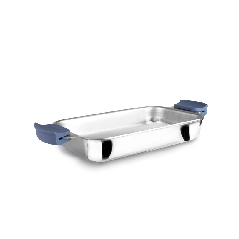 IBILI - 5Ply Element 34 x 26 x 4.5 cm, Non-Stick, 5 Layers, Suitable for Induction, Oven Safe, Removable Silicone Handles