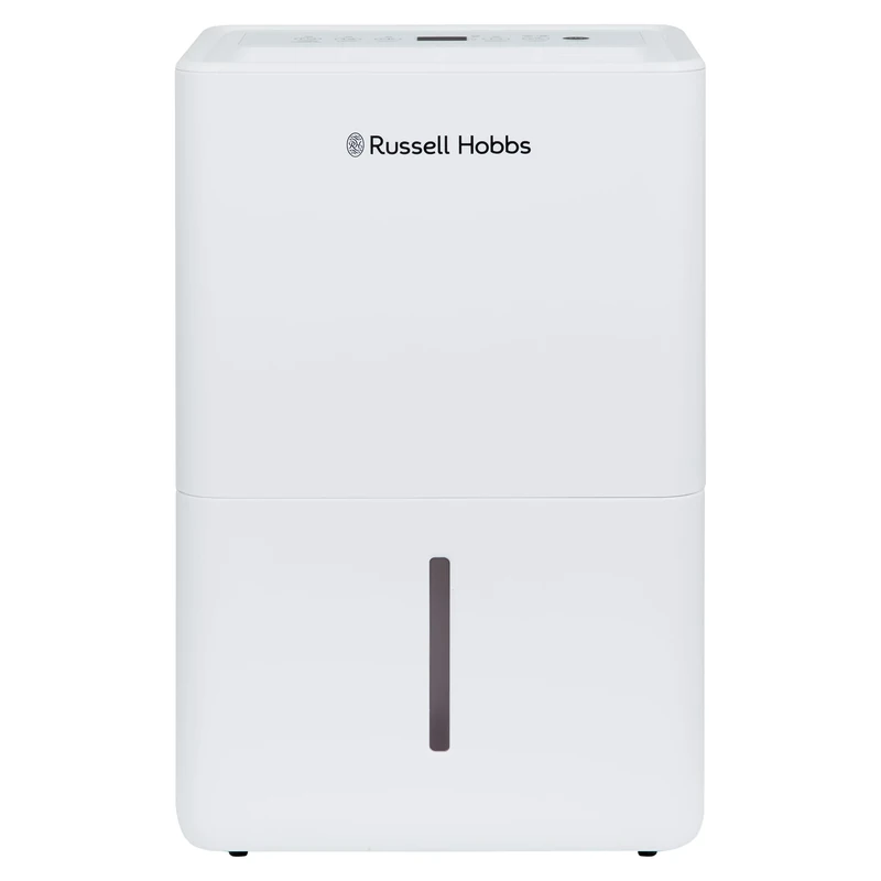 Russell Hobbs Dehumidifier 10 Litre/Day with Digital Display for Damp, Mould & Moisture in Home, Kitchen, Bedroom, Office, Caravan, Laundry Drying, 30m2 Room Coverage, Smart Timer, White, RHDH1002