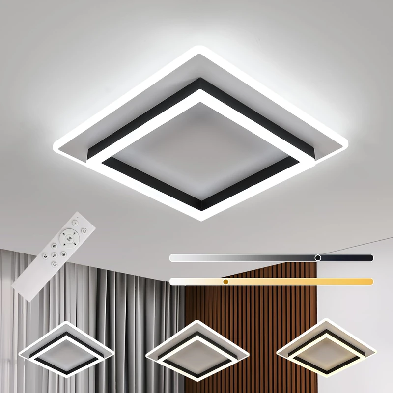 Goeco 41W Square LED Ceiling Light with Adjustable Remote Control 3000K-6500K for Bedroom, Living Room, Kitchen,