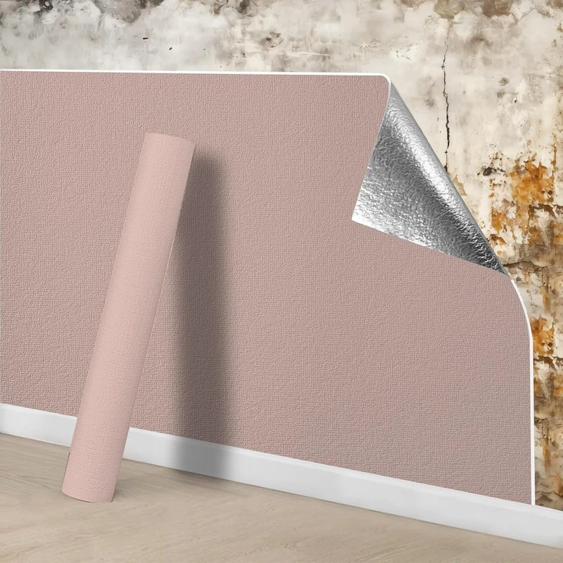 Snewvie Pink Wallpaper Self Adhesive Wallpaper 10 Roll=150 sq.ft 3mm Thicken Thermal Insulating Wall Paper for Cold Walls for Removable Paper Decorative Bedroom Living Room Ceilings Kitchen