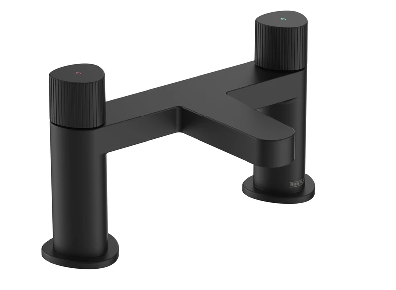 Bristan LISO Bath Filler Tap with Durable Ceramic Disc Valves, Deck Mounted, Black Finish