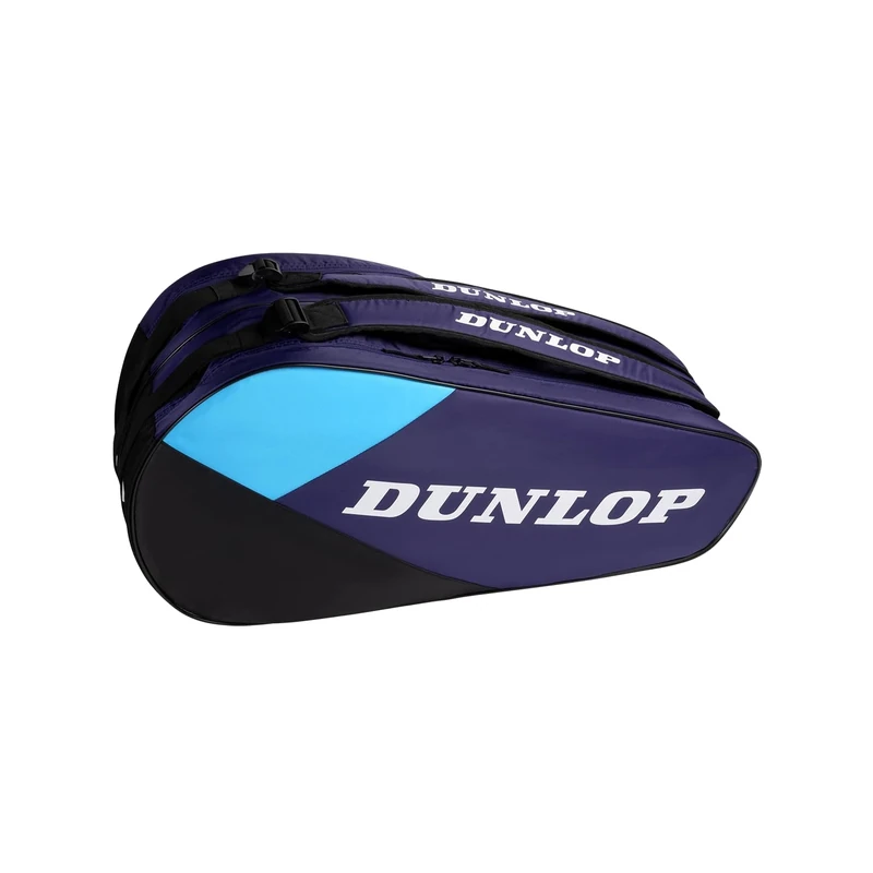 DUNLOP FX Club 10 Racket Bag – Tennis Bag for up to 10 Racquets, Violet/Black/Cyan