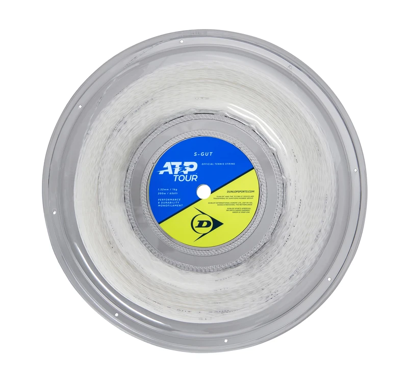 Dunlop S-Gut 16G White 200m Tennis String Reel – Durable All-Round Tennis Reel